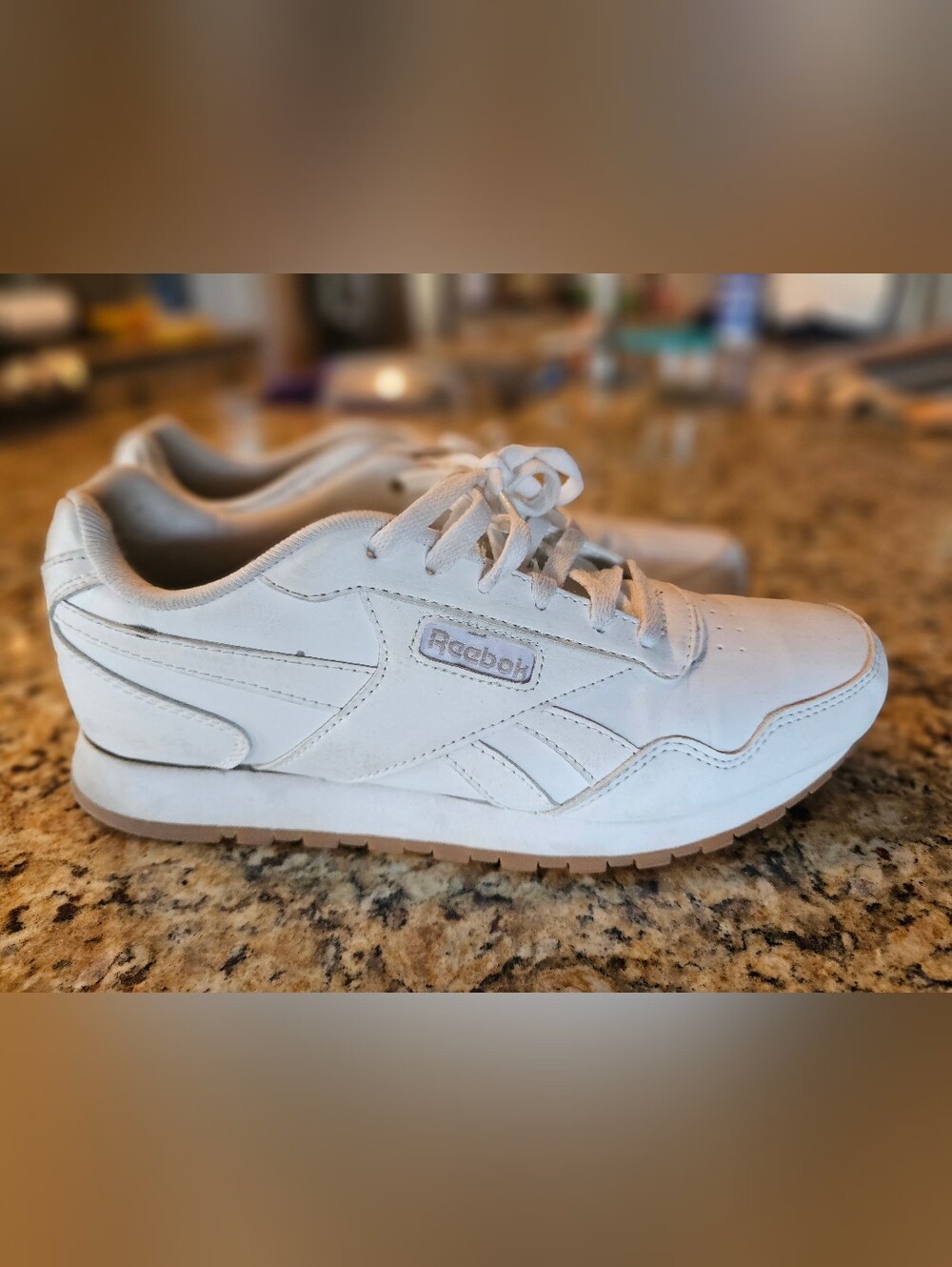 Reebok Womens Retro White Low-Top Lace-Up Sneakers